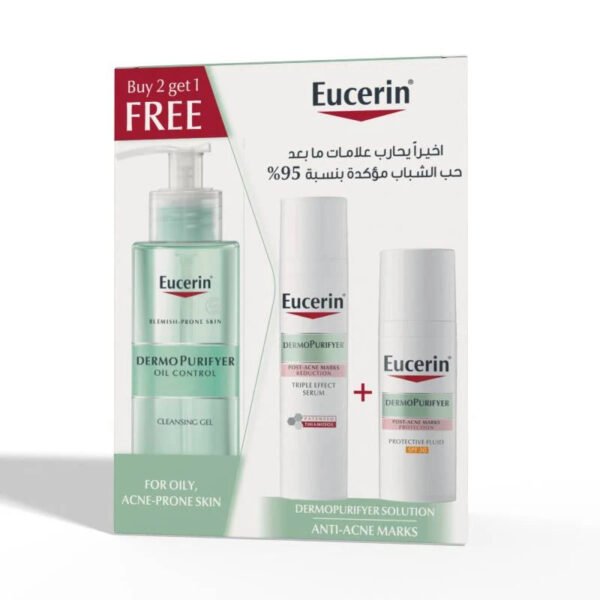 Eucerin Cleansing Gel & Triple Effect Serum & Protective Fluid Spf30+ Buy 2 Get 1 Free Offer