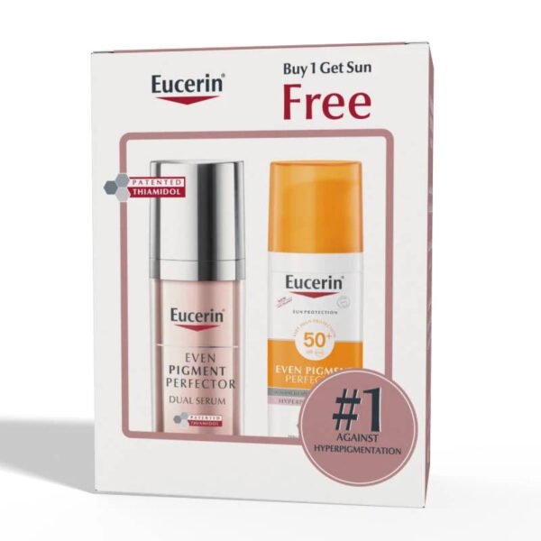 Eucerin Even Pigment Dual Serum 50ml & Sun Pigment Sunscreen SPF50+ 50ml Buy 1Get Sun Free Offer
