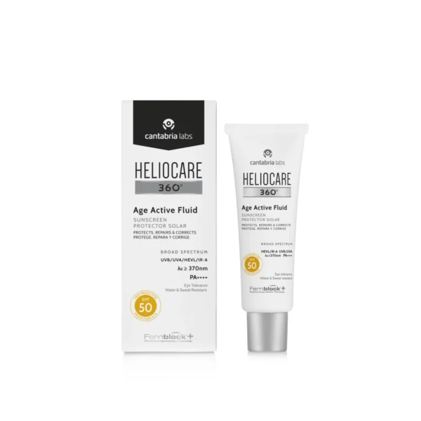 Heliocare 360 Age Active Fluid SPF 50 واقي شمس هيليوكير لمكافحة علامات التقدم بالعمر