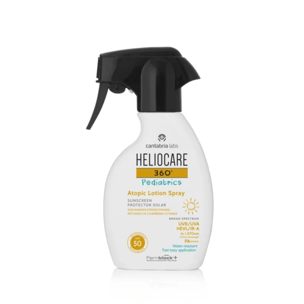 Heliocare 360 Pediatric Atopic Lotion SPF 50 250 ml واقي الشمس هيليوكير بخاخ لوشن للبشرة المعرضة للأكزيما مناسب للأطفال