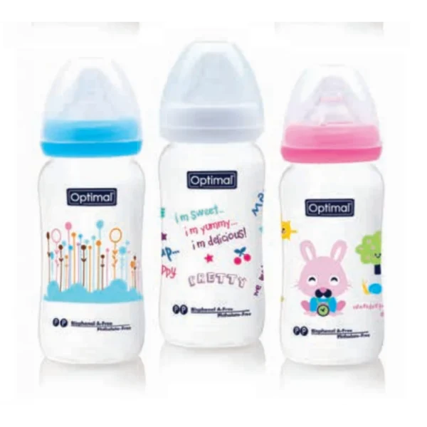 Optimal P.P. Wide Neck Baby bottle 300ML, 1 pack, Blue