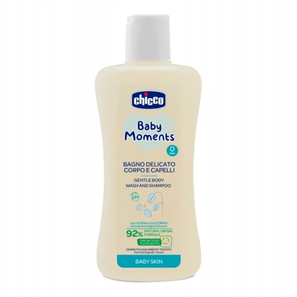 Chicco Baby Moments Gentle Body Wash And Shampoo, 200 Ml