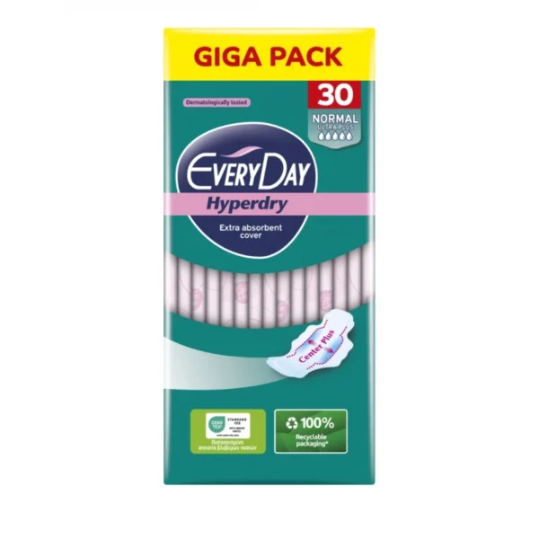 Everyday Hyperdry Normal Ultra Plus Sanitary Napkins Giga Pack 30 Count