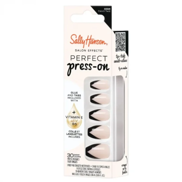 Sally Hansen French Twist Press On Nails Classic French Manicure Kit Easy Application 30 Pack