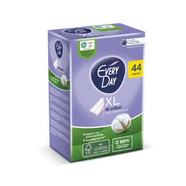 EveryDay All Cotton Extra Long Sanitary Pads 44 Count