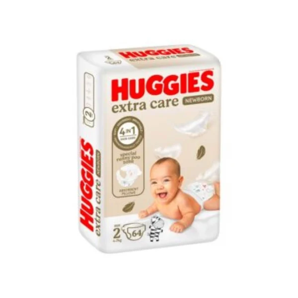 Huggies Diapers Newborn, Size 2, 4-6 Kg, 21 Diapers