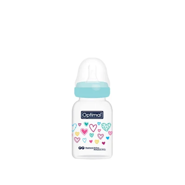 Optimal Anti Colic Slim Plastic Baby Feeding Bottle Blue 140ml