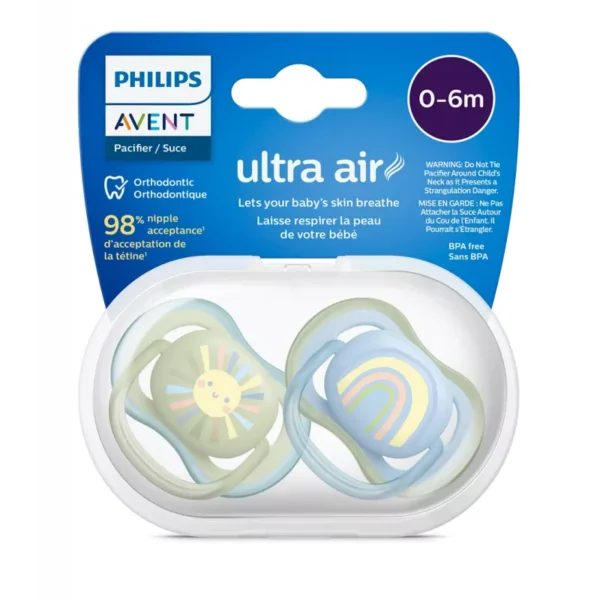 Philips Avent ultra air Soother Blue & Green (0-6 m)