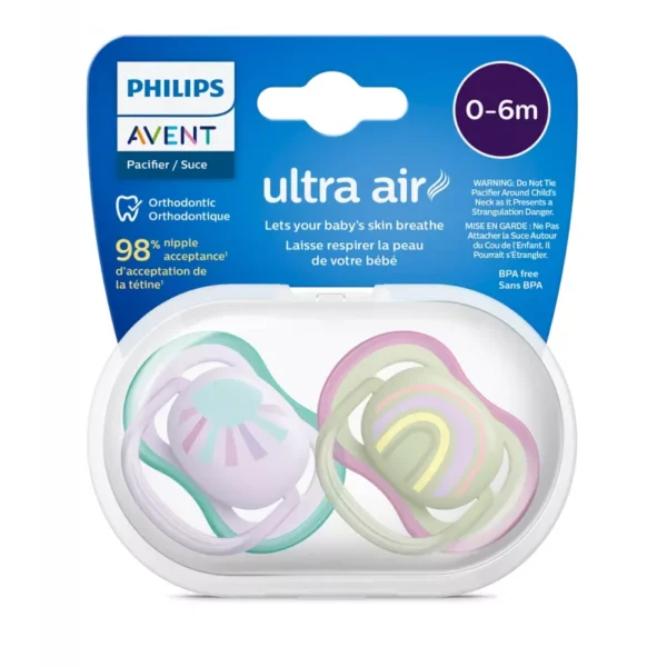 Philips Avent ultra air Soother Purple & Green (0-6 m)