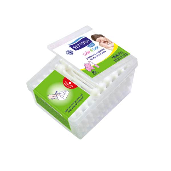 Septona Baby Cotton Buds 50 Pcs قطن للأذن آمن للاطفال