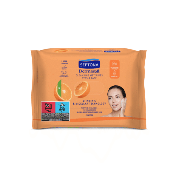 Septona Daily Cleansing Wipes With Vitamin C 20 Pcs مناديل لازالة المكياج