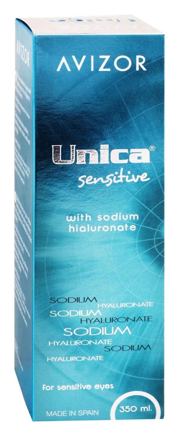 Avizor Unica Contact Lens Solution with Sodium Hyaluronate for Sensitive Eyes, 350ml