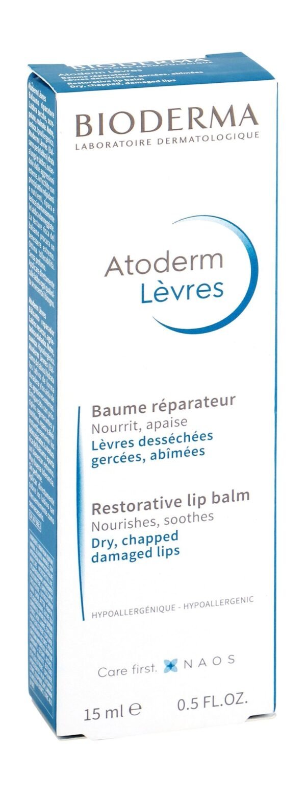 Bioderma Atoderm Levres Hypoallergenic Restorative Lip Balm for Dry & Chapped Lips, 1 Piece