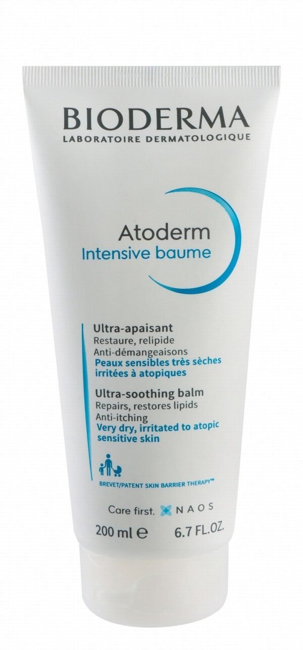 Bioderma Atoderm Ultra Soothing, Repairing & Anti-Itching Intensive Face & Body Balm for Very Dry, Irritated & Atopic Sensitive Skin, 200ml