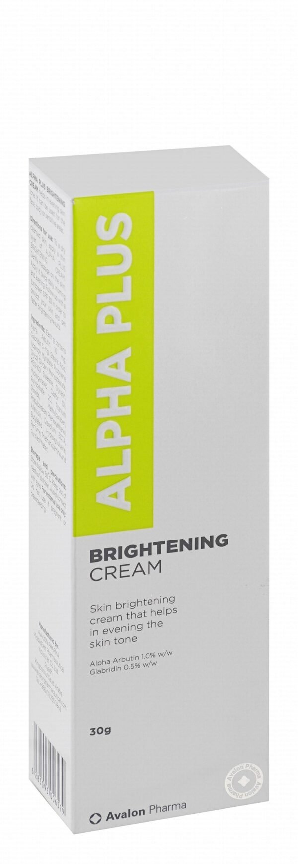 Avalon Alpha Plus Brightening Cream with Arbutin & Glabridin, 30g