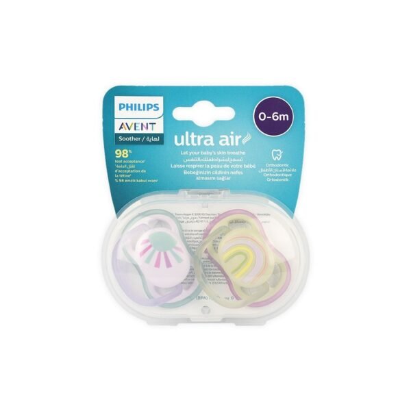 Philips Avent Ultra Air Pacifier Pack, M Girl 2 Pcs