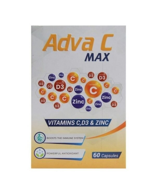 Adva C Max Vitamin C, D3 & Zink Caosules, 60 Capsules