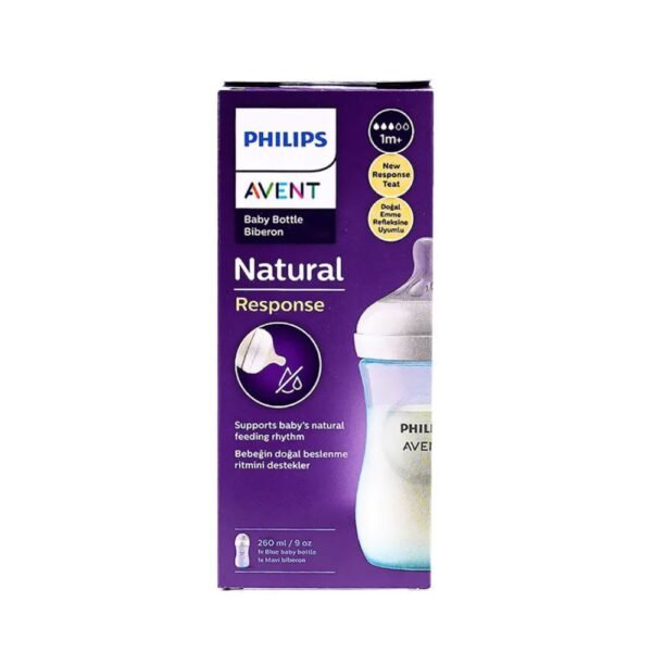 Philips Avent Natural Response Anti-Colic Feeding Bottle - Blue & White, 1 Piece