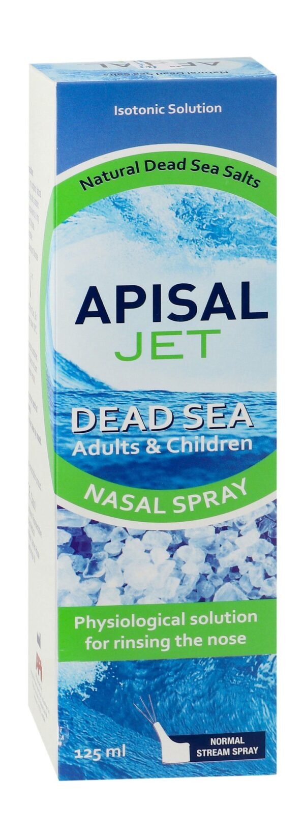 Apisal Jet Dead Sea Salts Isotonic Solution Nasal Spray for Adults & Children, 125ml