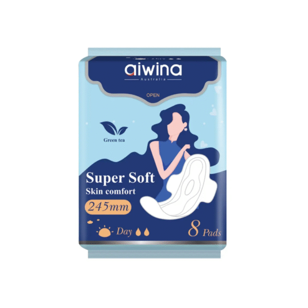 Aiwina Cotton Sanitary Pads 245 mm, Pack of 8