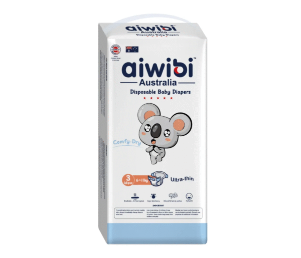 Aiwibi Baby Diapers Size 3, Pack of 4