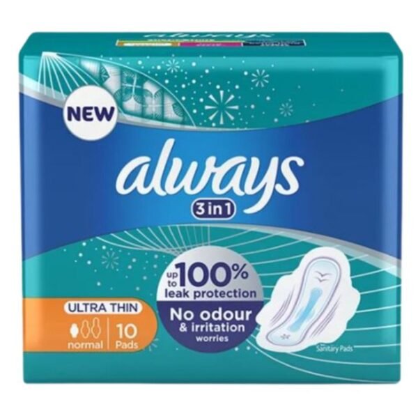 Always Ultra Thin 3 x 1 Normal Pads, 10 Pads