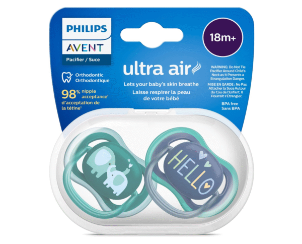 Philips Avent Boy Ultra Air Pacifier for 18+ Months, 2 Pieces