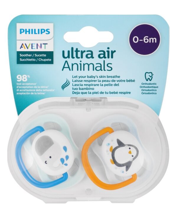 Philips Avent Ultra Air Pacifier - Animals, 0-6 Month