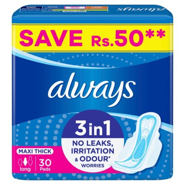 Always Thick Super Trio Feminine Pads, 30 Pads