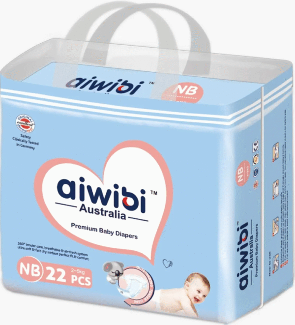 Aiwibi Baby Diapers Size 1, Pack of 22