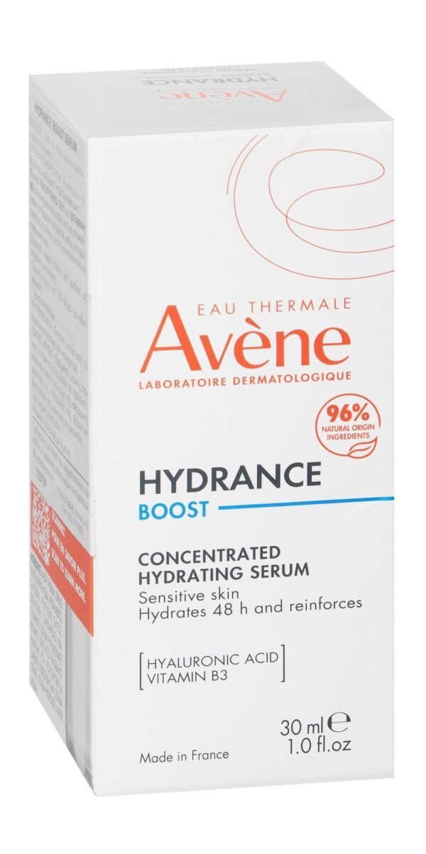 Avène Hydrance Boost Concentrated Non-Greasy Hydrating Facial Serum with Hyaluronic Acid & Vitamin B3 for Sensitive Skin, 30ml