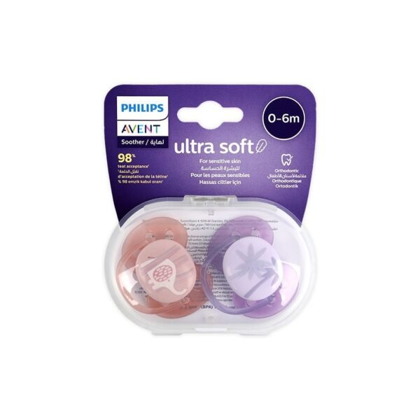Philips Avent Ultra Soft Pacifier M Girl, 2 Pcs
