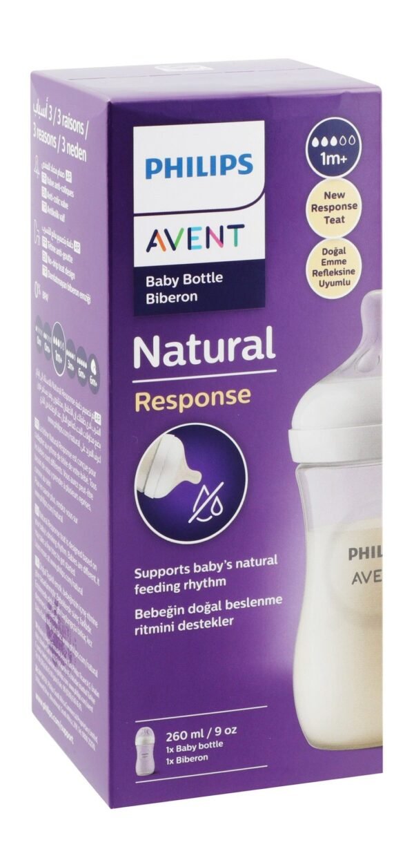 Philips Avent Natural Response White 260ml Anti-Colic Feeding Bottle (1+ Months), 1 Piece