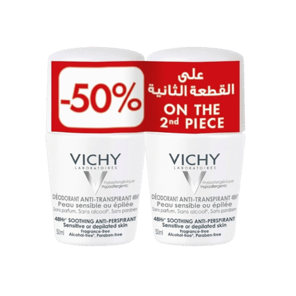 Vichy Deodorant Anti-Transpirant Roll On, 2x50ml
