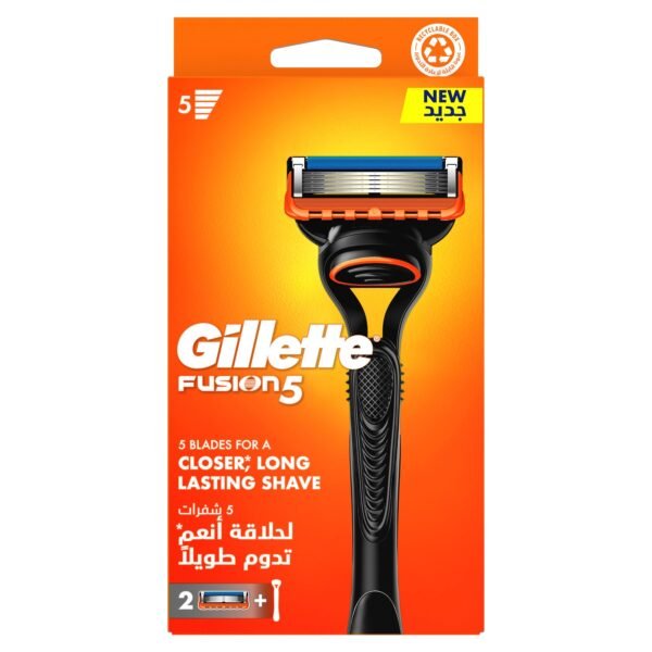 Gillette Fusion5 Razor with 2 Razor Heads, 1 Pack