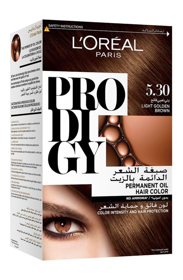 L'Oreal Prodigy Permenant Oil Hair Color Light Golden Brown 5.30