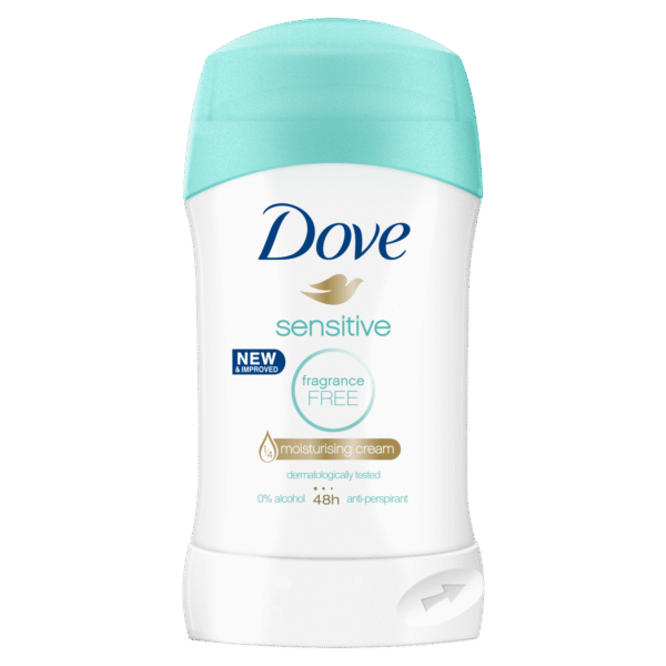 Dove Sensitive Antiperspirant 48H Deodorant Stick , 40g