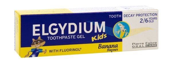 Elgydium Kids Toothpaste Gel Banana Flavor with Fluorinol (2-6 Years), 50ml
