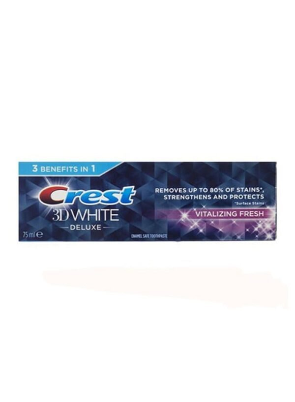 Crest 3D White Deluxe 3in1 Vitalizing Fresh Enamel Safe Whitening Toothpaste, 75ml