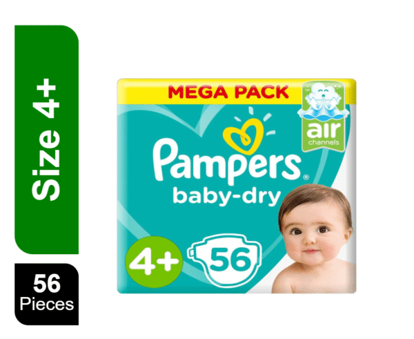 Pampers Baby Diapers Jumbo Pack Size 4+, 56pcs