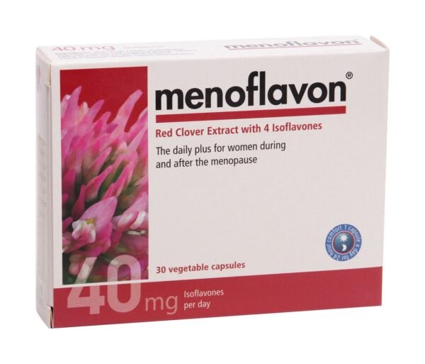 Menoflavon Red Clover Extract with 4 Isoflavones (30 Vegetable Capsules), 40mg