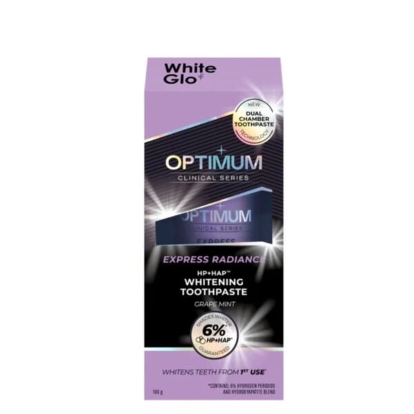 White Glo Optimum Express Radiance Grape Mint, 100 g