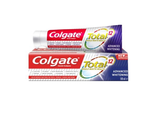 Colgate Anti-bacterial Toothpaste Total 12-Hour Protection Advanced Whitening, 100ml