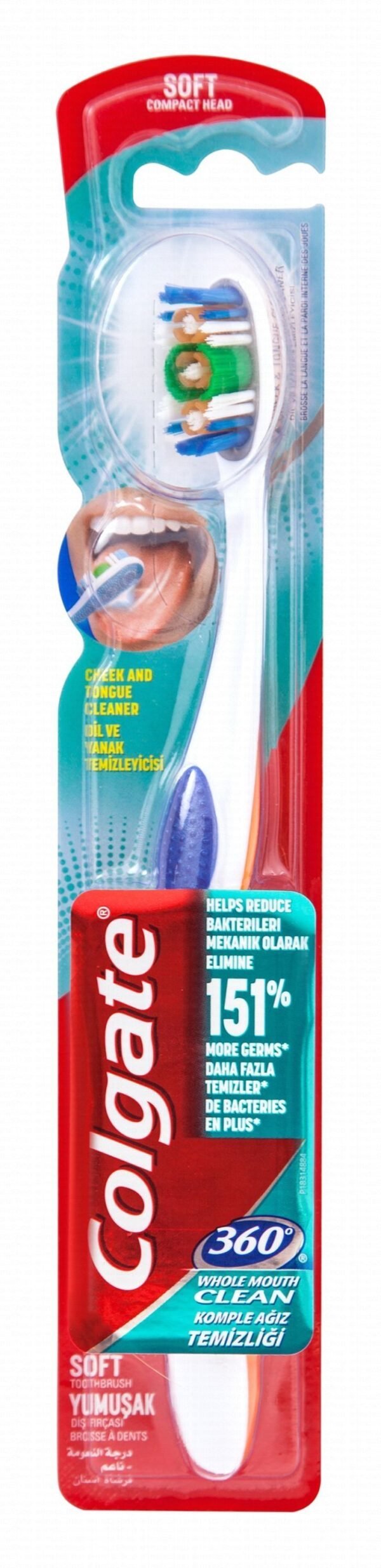 Colgate 360 Degree Whole Mouth Clean Soft Toothbrush, 1 Piece