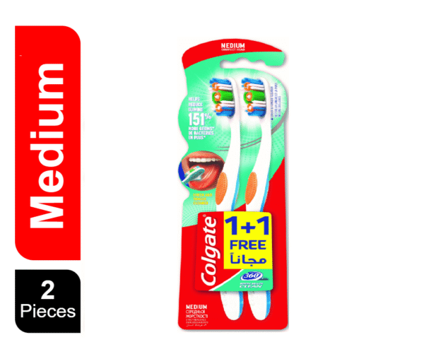 Colgate Toothbrush 360 Tongue Clean Medium 1+1 free