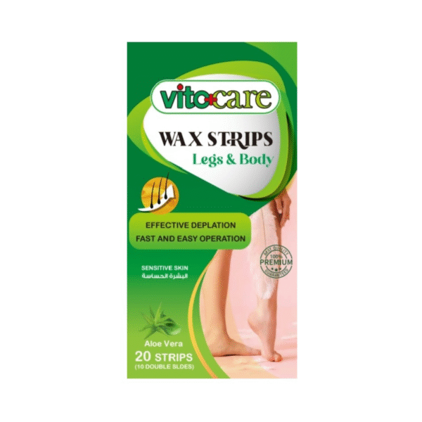 Vitocare Aloe Vera Hair Removal Wax Strips, 20 Pieces
