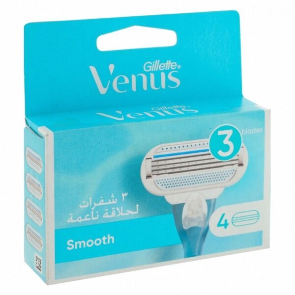 Gillette Venus Smooth Razor Blade Refill, 4 Pieces