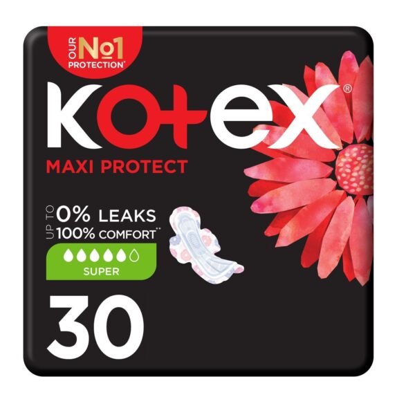 Kotex Feminine Pads Maxi Super 30 Pc