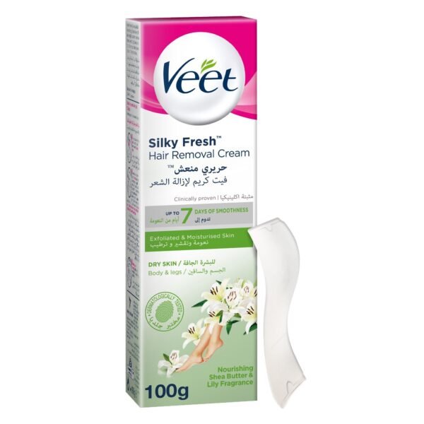 Veet Hair Removal Cream Shea Butter & Lily Fragrance for Dry Skin, 100g