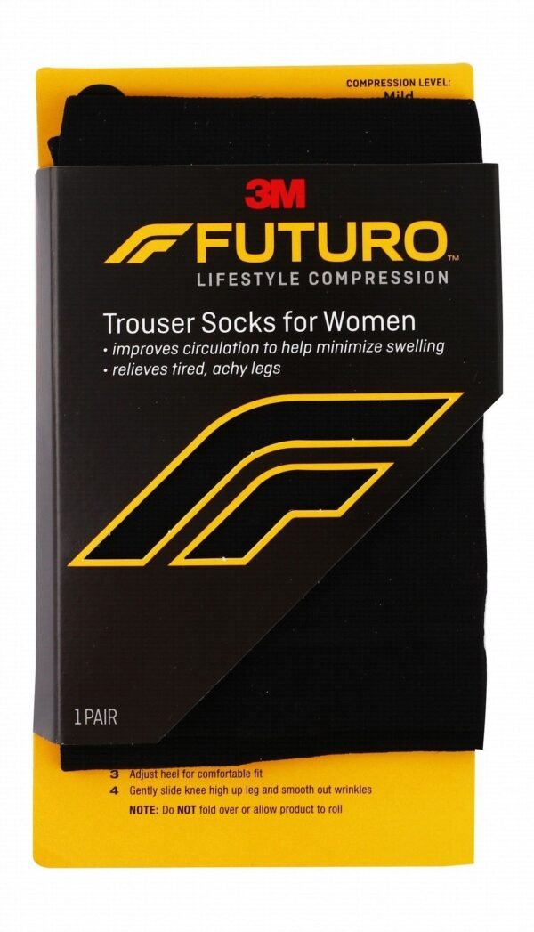 3M Futuro Energizing Black Knee High Trouser Socks for Women - Medium , 1 Pair